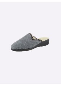 Pantoffel CLASSIC, Damen, Gr. 41, grau, Textil, Schuhe Pantoffel