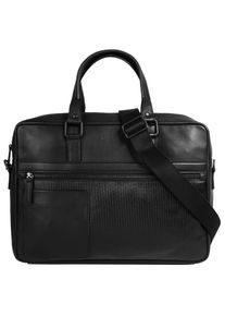 Aktentasche Bugatti "JOEL", Gr. B/H/T: 37cm x 28cm x 9cm onesize, schwarz, Leder, leicht gl&auml;nzend, unifarben, Taschen Aktentasche, echt Leder