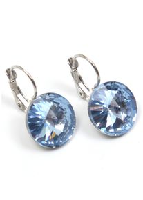 Paar Ohrh&auml;nger Firetti "leuchtend, bunt, rund", blau (metallfarben, saphirblau, light, sapphire), Ohrringe, Damen, Metall, Paar Ohrh&auml;nger, Made in Germany - mit Glasstein