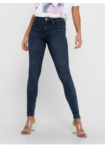 Skinny-fit-Jeans Only "ONLPOWER MID SK PUSHUP DNM REA3659 NOOS", Damen, Gr. S, L&auml;nge 30, dunkelblau denim, Denim/Jeans, Obermaterial: 92% Baumwolle, 6% Polyester, 2% Elasthan, unifarben, skinny fit lang, Jeans Skinny-fit-Jeans