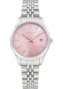 Quarzuhr Tempic, silber (silberfarben, ros&eacute;), Armbanduhren, Damen, Quarzuhr, Armbanduhr, Damenuhr, Edelstahlarmband, analog, Tag