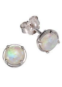 Paar Ohrstecker Firetti "Schmuck Geschenk Silber 925 Ohrschmuck Edelstein Opal", bunt (silberfarben, wei&szlig;, wei&szlig;), Ohrringe, Damen, 7,5mm, Silber 925 (Sterlingsilber), Paar Ohrstecker, mit Opal (synth.)