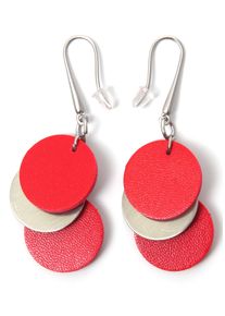 Paar Ohrhaken Firetti "Kreise, matt, rot, stylisch", rot (metallfarben, rot), Ohrringe, Damen, 20mm, Metall Polyurethan, Metall, Polyurethan, Paar Ohrhaken, Topseller