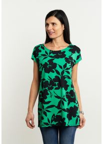 T-Shirt Seidel Moden, Damen, Gr. 46, gr&uuml;n (gr&uuml;n,75), Jersey, Obermaterial: 96% Viskose, 4% Elasthan, bedruckt, regular fit Po-bedeckend, Rundhals, Shirts T-Shirt, mit All-Over Print, MADE IN GERMANY