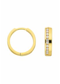 Adelia&acute;s Paar Creolen ADELIA&acute;S "333 Gold Ohrringe Creolen mit Zirkonia", gold, Ohrringe, Damen, Gelbgold 333, Paar Creolen