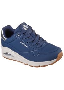 Sneaker Skechers "UNO GOLDEN AIR", Damen, Gr. 41, blau (navy), Lederimitat, Schuhe Sneaker, Freizeitschuh, Halbschuh, Schn&uuml;rschuh mit Metallic-Einsatz, Topseller