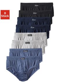 Slip Le Jogger, Herren, Gr. 4, 8 Stk., blau (schwarz, marine, grau, meliert, blau, meliert), Jersey, Obermaterial: 100% Baumwolle, unifarben, k&ouml;rpernah, Unterhosen Slip, aus angenehm weicher Baumwoll-Qualit&auml;t