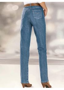 5-Pocket-Jeans Casual Looks, Damen, Gr. 46, Normalgr&ouml;&szlig;en, blau (blau, bleached), 78% Baumwolle, 20% Polyester, 2% Elasthan, unifarben, lang, Jeans 5-Pocket-Jeans