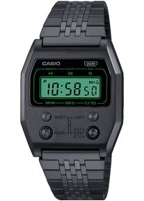 Chronograph CASIO VINTAGE, schwarz (schwarz, gr&uuml;n), Armbanduhren, Damen, Chronograph, Quarzuhr, Armbanduhr, Damen, Herren, digital, retro, Stoppfunktion