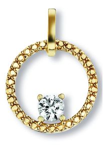 Kettenanh&auml;nger ONE ELEMENT "Zirkonia Anh&auml;nger aus 333 Gelbgold", gold, Schmuckanh&auml;nger, Damen, mit Zirkonia, Gelbgold 333, Kettenanh&auml;nger