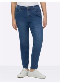 Bequeme Jeans sheego, Damen, Gr. 46, Normalgr&ouml;&szlig;en, blau, stone, washed, 74% Baumwolle, 22% Polyester, 3% Viskose, 1% Elasthan, unifarben, lang, Jeans Bequeme Jeans