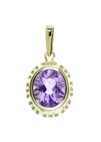 Kettenanh&auml;nger OSTSEE-SCHMUCK "- Erna - Gold 333/000 - Amethyst" Gr. 28, gold (gold 333, goldfarben, gelb), Schmuckanh&auml;nger, Damen, Gelbgold 333, Kettenanh&auml;nger