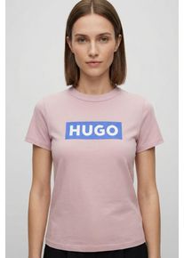 T-Shirt HUGO BLUE "Classic V", Damen, Gr. XL (42), light, pastel pink 681, Single Jersey, Obermaterial: 100% Baumwolle, unifarben, regular fit normal, V-Ausschnitt, eingesetzt normaler Saum, Shirts T-Shirt, mit Logo, V-Ausschnitt