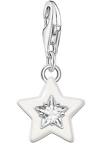 Charm Stern Thomas Sabo "mit Steinen und Kaltemaille", bunt (silberfarben, wei&szlig;, wei&szlig;), Charms, Damen, Silber 925 (recycelt), Charm Stern, mit Glas-Keramik Stein oder Zirkonia (synth.)
