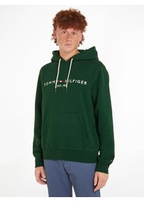 Kapuzensweatshirt Tommy Hilfiger "TOMMY LOGO HOODY", Herren, Gr. M, gr&uuml;n (ornamental gr&uuml;n), Sweatware, Obermaterial: 64% Baumwolle, 36% Polyester, l&auml;ssig geschnitten h&uuml;ftlang, eingesetzt B&uuml;ndchen, Sweatshirts Kapuzensweatshirt, mit gesticktem TH-Schriftzug auf der Brust