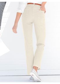 5-Pocket-Jeans Casual Looks, Damen, Gr. 46, Normalgr&ouml;&szlig;en, wei&szlig; (wollwei&szlig;), 98% Baumwolle, 2% Elasthan, unifarben, lang, Jeans 5-Pocket-Jeans