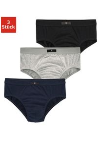 H.I.S. Slip H.I.S, Herren, Gr. XL, 3 Stk., blau (marine, grau, meliert, schwarz), Jersey, Obermaterial: 95% Baumwolle, 5% Elasthan, unifarben, k&ouml;rpernah, Unterhosen Slip, ohne Seitennaht, Topseller