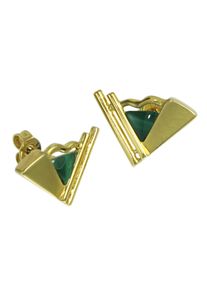 Paar Ohrstecker OSTSEE-SCHMUCK "- Caleno - Gold 333/000 - Malachit" Gr. 18, gold (gold 333, goldfarben, gelb), Ohrringe, Damen, Gelbgold 333, Paar Ohrstecker