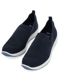 Slipper Ara "LISSABON", Damen, Gr. 6 (39), blau (nachtblau), Textil, Veloursleder, unifarben, Basic, Schuhe Slipper, Slip-On-Sneaker, Schlupfschuh, Komfortschuh in Weite G