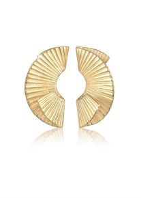 Paar Ohrstecker Elli Premium "Ohrringe H&auml;nger F&auml;cher Form Trend 925 Silber" Gr. 31, gold, Ohrringe, Damen, ohne Stein, Silber 925 (Sterlingsilber), Paar Ohrstecker