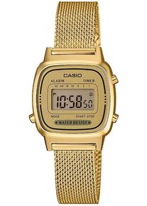 Chronograph CASIO VINTAGE, gold (goldfarben), Armbanduhren, Damen, Chronograph, Quarzuhr, Armbanduhr, Damenuhr, Digitaluhr, Datum, Edelstahlarmband