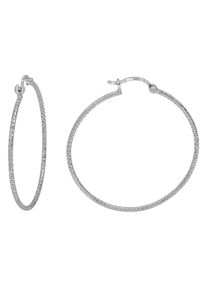 Paar Creolen Firetti "Schmuck Geschenk Silber 925 Ohrschmuck diamantiert" Gr. 40, silber (silberfarben), Ohrringe, Damen, 40, Silber 925 (Sterlingsilber), Paar Creolen