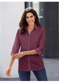 Kurzarmbluse Inspirationen, Damen, Gr. 40, burgund, 100% Baumwolle, unifarben, Blusen Kurzarmbluse