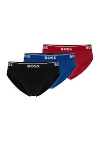 Slip BOSS "Brief 3P Power", Herren, Gr. XL, 3 Stk., open miscellaneous 962, Jersey, Obermaterial: 95% Baumwolle, 5% Elasthan, eng, Unterhosen Slip, Elastikbund mit Logo
