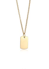 Kette mit Anh&auml;nger Kuzzoi "Halskette Anh&auml;nger Military Platte Dog Tag 375 Gelbgold" Gr. 50, gold, Halsketten, Damen, ohne Stein, Gelbgold 375, Kette mit Anh&auml;nger