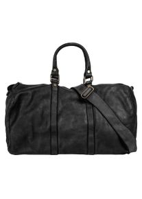 Reisetasche FORTY, Herren, Gr. B/H/T: 47cm x 27cm x 18cm onesize, schwarz, Leder, leicht gl&auml;nzend, unifarben, Taschen Reisetasche, echt Leder, Made in Italy