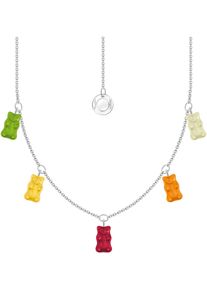 Kette mit Anh&auml;nger Thomas Sabo "Thomas Sabo x HARIBO Schmuck: Kette mit Goldb&auml;ren bunt" Gr. 45, bunt (silberfarben, gr&uuml;n, gelb, rot, orange, kristallwei&szlig;), Halsketten, Damen, 45, Silber 925 (recycelt), Kette mit Anh&auml;nger, mit Kristallglas