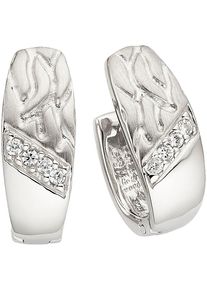 Paar Creolen Bruno Banani "Schmuck", silber (silberfarben, kristallwei&szlig;, kristallwei&szlig;), Ohrringe, Damen, Silber 925 (Sterlingsilber), Paar Creolen, mit Zirkonia (synth.)