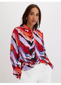 Langarmbluse Inspirationen, Damen, Gr. 52, erdbeere, rot, gemustert, 100% Viskose, gemustert, Blusen Langarmbluse