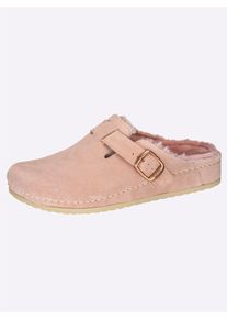 Hausschuh MUBB, Damen, Gr. 39, rosa (rose), Lammfell, Leder, Basic, Schuhe Hausschuh