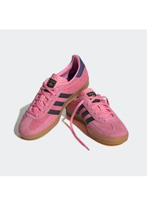 Sneaker adidas originals "GAZELLE INDOOR", Damen, Gr. 40, schwarz (bliss pink, core schwarz, collegiate lila), Leder, Synthetik, Schuhe Sneaker, Topseller