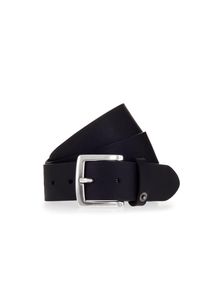 Lederg&uuml;rtel Mustang, Herren, Gr. 110, schwarz, Leder, unifarben, G&uuml;rtel Lederg&uuml;rtel, Mit Druckknopf-Applikation auf der Schlaufe, 4 cm