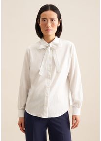 Hemdbluse Seidensticker "Schwarze Rose", Damen, Gr. S(36), wei&szlig;, 89% Viskose, 11% Polyester, gestreift, regular fit, ohne Ausschnitt, Blusen Hemdbluse, 1/1 Kragen Streifen