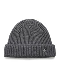 Strickm&uuml;tze Pearlwood "MIKA", Herren, carbon, Rippstrick, Materialmix, unifarben, M&uuml;tzen Strickm&uuml;tze, Rippstrick, sportive Passform, Temperaturregulierend, Wollanteil