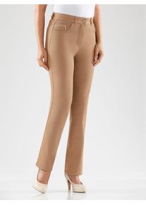 5-Pocket-Jeans Casual Looks, Damen, Gr. 46, Normalgr&ouml;&szlig;en, braun (camel), 98% Baumwolle, 2% Elasthan, unifarben, lang, Jeans 5-Pocket-Jeans