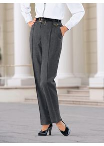 Webhose COME ON, Damen, Gr. 46, Normalgr&ouml;&szlig;en, grau (dunkelgrau, meliert), 96% Schurwolle, 4% Elasthan, unifarben, lang, Hosen Webhose