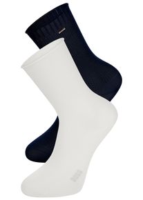 Feinsocken BOSS, Damen, Gr. 35-38, dunkelblau 401, Viskose, elastisch, Socken Feinsocken, fein gerippt, verst&auml;rkte Fersen- und Zehenpartie