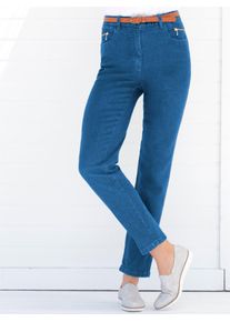 5-Pocket-Jeans Casual Looks, Damen, Gr. 46, Normalgr&ouml;&szlig;en, blau (blau, stone, washed), 98% Baumwolle, 2% Elasthan, unifarben, lang, Jeans 5-Pocket-Jeans