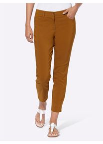 7/8-Hose Heine, Damen, Gr. 46, Normalgr&ouml;&szlig;en, braun (cognac), 72% Viskose, 25% Polyamid, 3% Elasthan, unifarben, 7/8-L&auml;nge, Hosen 7/8-Hose