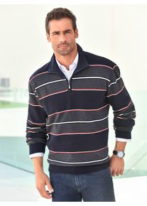 Sweatshirt Marco Donati, Herren, Gr. 44/46, blau (marine), 100% Baumwolle, gemustert, gestreift, mehrfarbig, Sweatshirts Sweatshirt