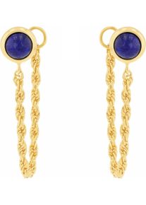 Paar Ohrh&auml;nger Amor "Kugel Kordelkettengliederung", gold (gelbgoldfarben, blau, blau), Ohrringe, Damen, 6mm, Silber 925 (Sterlingsilber), Paar Ohrh&auml;nger, mit Lapislazuli