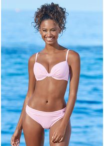 B&uuml;gel-Bikini s.Oliver, Damen, Gr. 40, Cup D, rosa (ros&eacute;, wei&szlig;), Recycling-Polyamid, gestreift, Bikini-Sets B&uuml;gel-Bikini, in Knoten-Optik