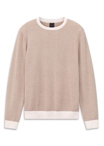 Rundhalspullover Bugatti "Regular Fit", Herren, Gr. S, 70, braun, Strick, 100% Baumwolle, unifarben, regular fit, Rundhals, Pullover Rundhalspullover, aus reiner Baumwolle