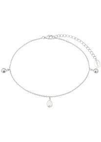 Fu&szlig;kette s.Oliver "2037819", bunt (silberfarben, wei&szlig;), Fu&szlig;ketten, Damen, Perlen Silber 925 (Sterlingsilber), Perlen, Silber 925 (Sterlingsilber), Fu&szlig;kette, mit S&uuml;&szlig;wasserzuchtperle