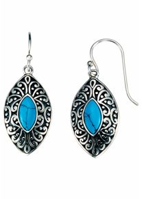 Paar Ohrh&auml;nger Firetti "Schmuck Geschenk Silber 925 Ohrschmuck Ohrhaken Edelstein", blau (silber, 925, t&uuml;rkis, schwarz, t&uuml;rkis), Ohrringe, Damen, Silber 925 (Sterlingsilber), Paar Ohrh&auml;nger, mit T&uuml;rkis (rec.)