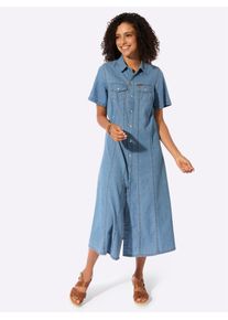 Jeanskleid Casual Looks "Jeans-Kleid", Damen, Gr. 48, Normalgr&ouml;&szlig;en, blau, bleached, Twill, 100% Baumwolle, unifarben, wadenlang, Kleider Jeanskleid